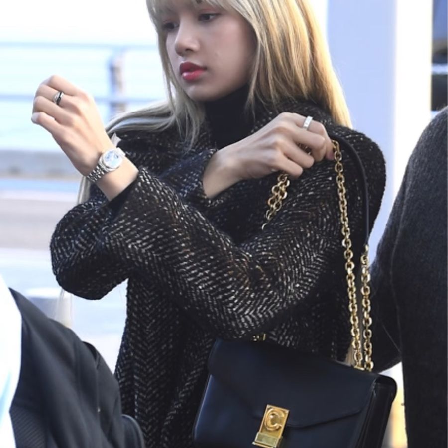 Celine C BAG 金釦 深藍 lisa同款 豆腐包 鏈條包 斜背包 手提包 側背包 肩背包-3