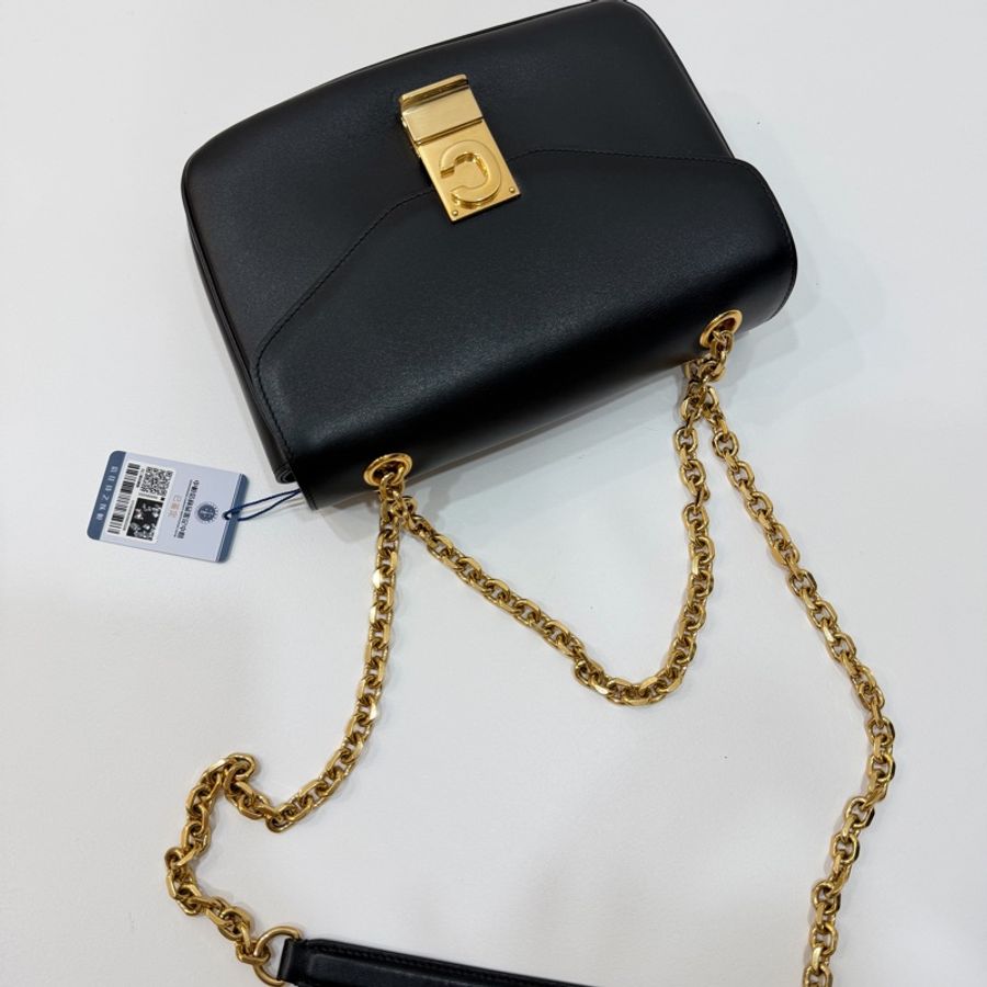 Celine C BAG 金釦 深藍 lisa同款 豆腐包 鏈條包 斜背包 手提包 側背包 肩背包-7