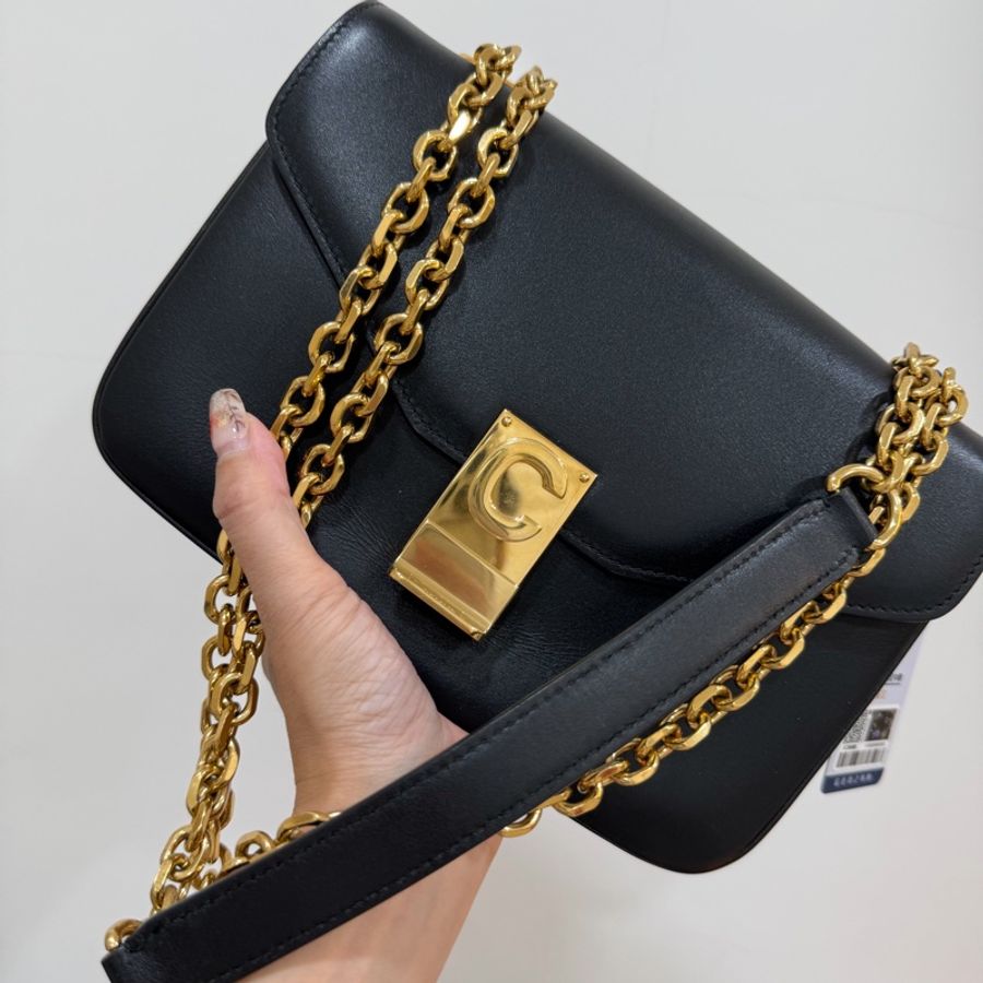 Celine C BAG 金釦 深藍 lisa同款 豆腐包 鏈條包 斜背包 手提包 側背包 肩背包-9