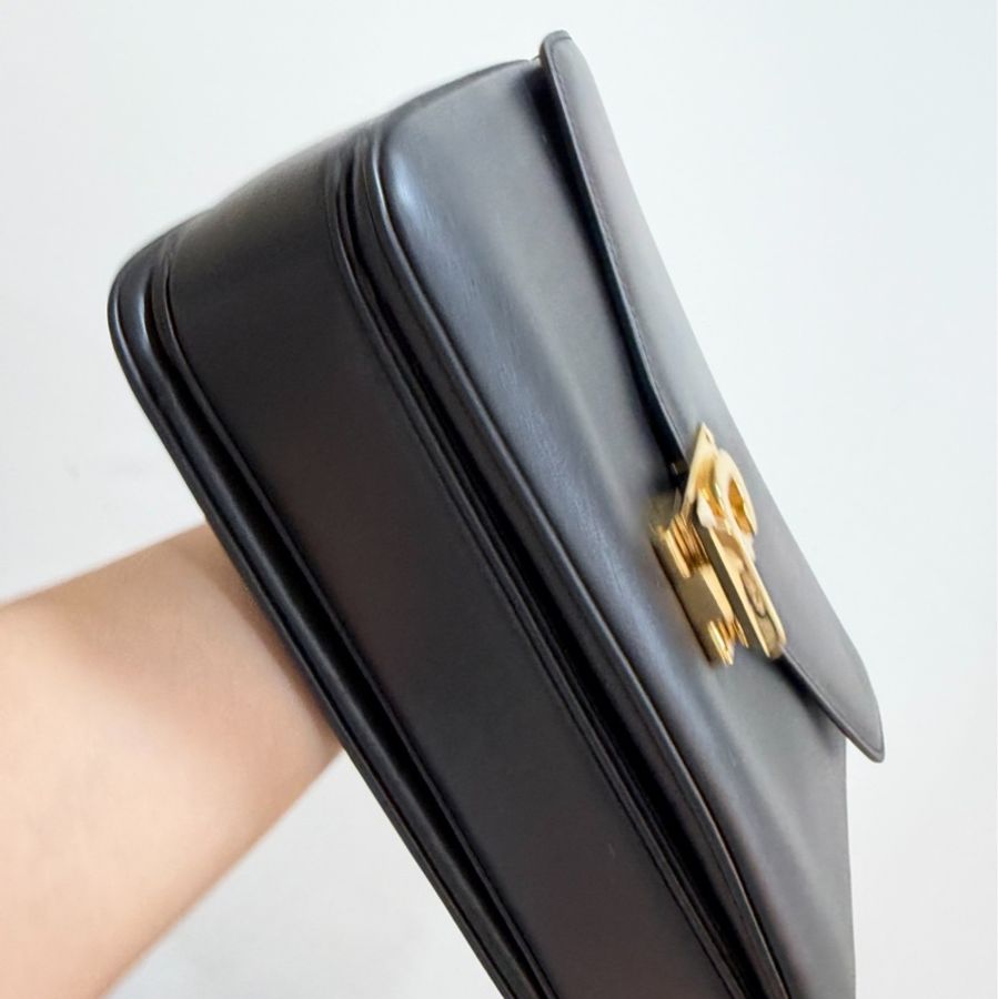 Celine C BAG 金釦 深藍 lisa同款 豆腐包 鏈條包 斜背包 手提包 側背包 肩背包-16