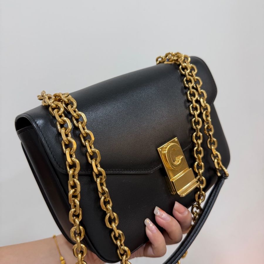 Celine C BAG 金釦 深藍 lisa同款 豆腐包 鏈條包 斜背包 手提包 側背包 肩背包-20
