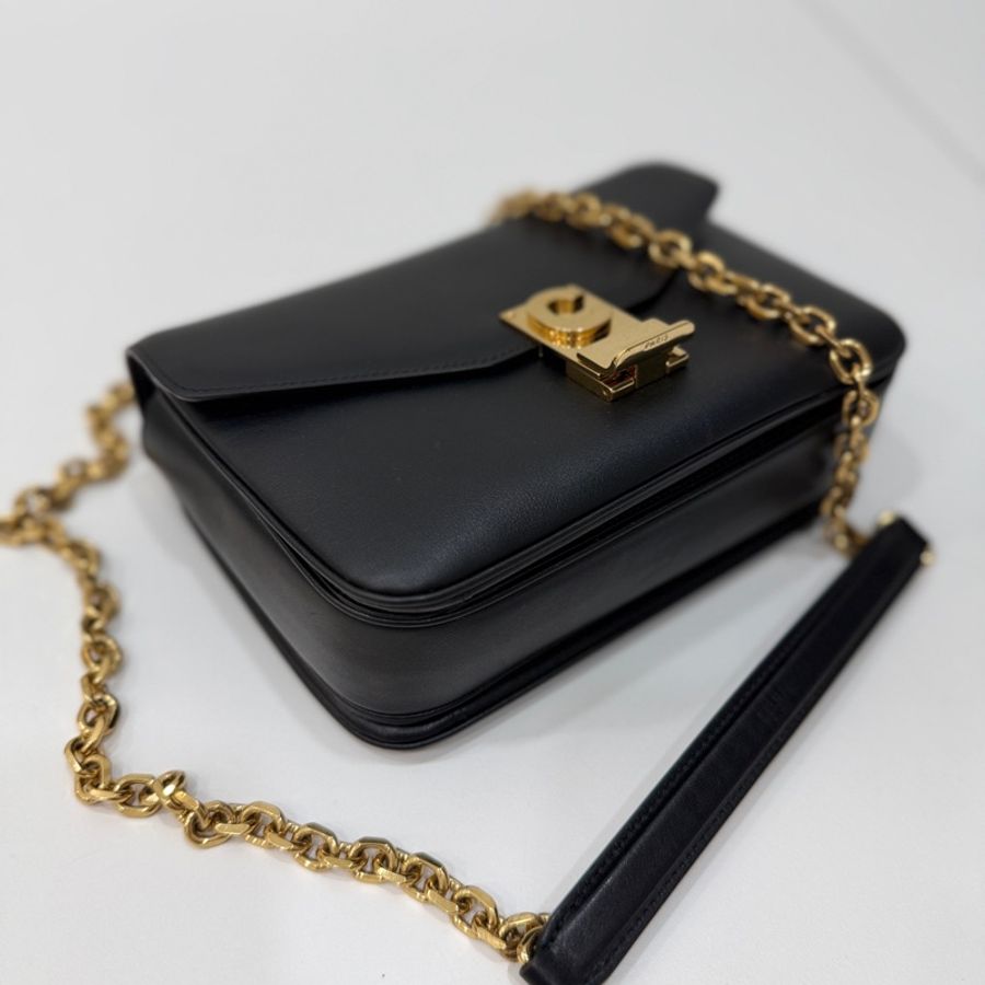 Celine C BAG 金釦 深藍 lisa同款 豆腐包 鏈條包 斜背包 手提包 側背包 肩背包-22