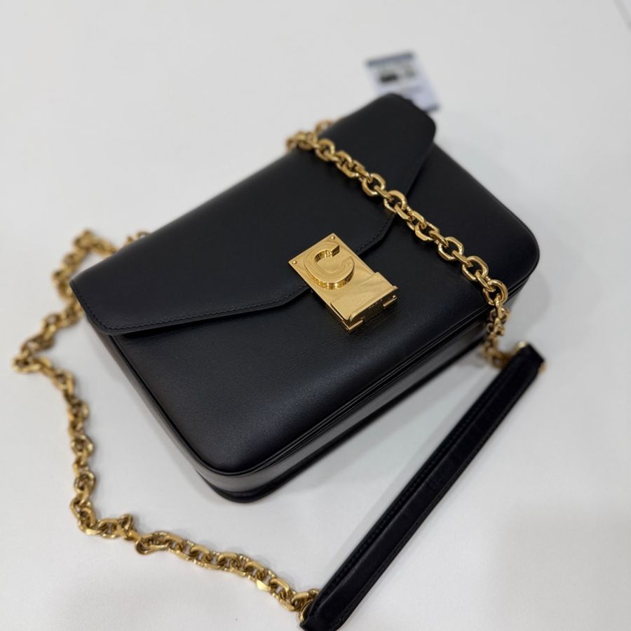 Celine C BAG 金釦 深藍 lisa同款 豆腐包 鏈條包 斜背包 手提包 側背包 肩背包-24