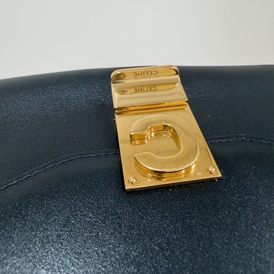 Celine C BAG 金釦 深藍 lisa同款 豆腐包 鏈條包 斜背包 手提包 側背包 肩背包-29