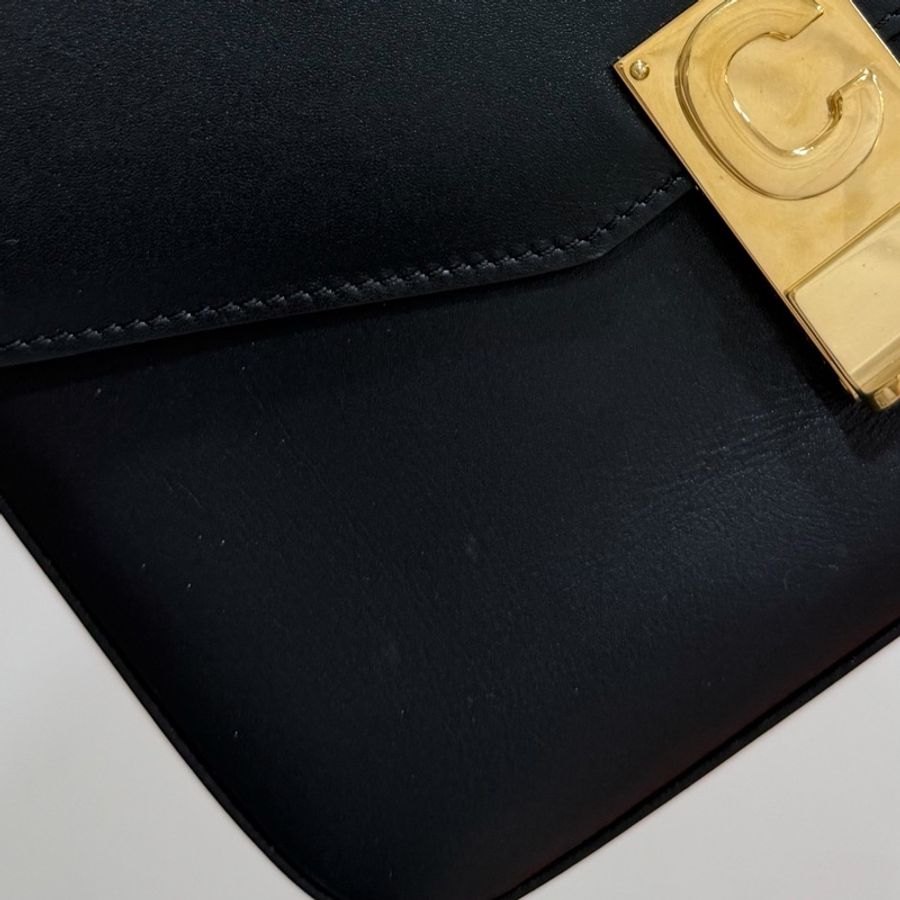 Celine C BAG 金釦 深藍 lisa同款 豆腐包 鏈條包 斜背包 手提包 側背包 肩背包-35