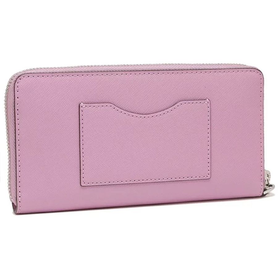 【TORY BURCH】防刮皮革拉鍊長夾-粉紫色-1