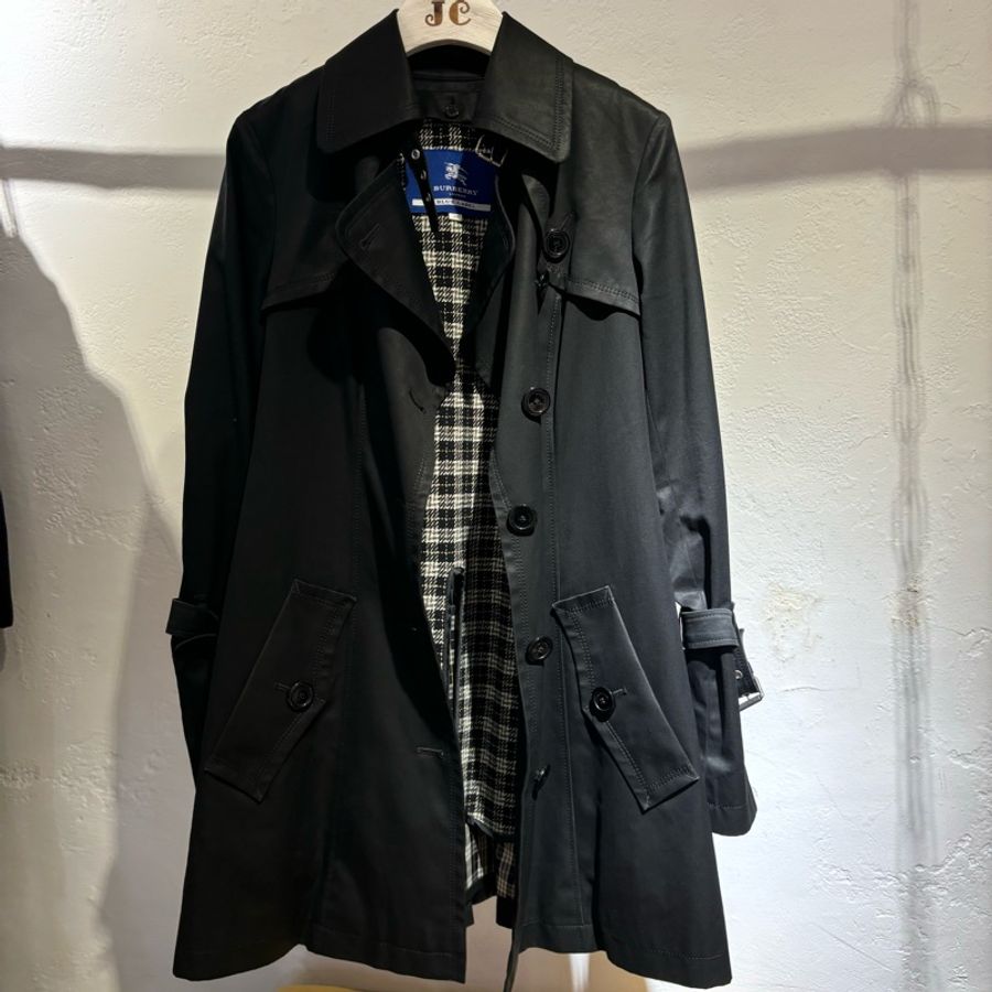 Burberry Blue Label藍標 黑色風衣(無腰帶)-1