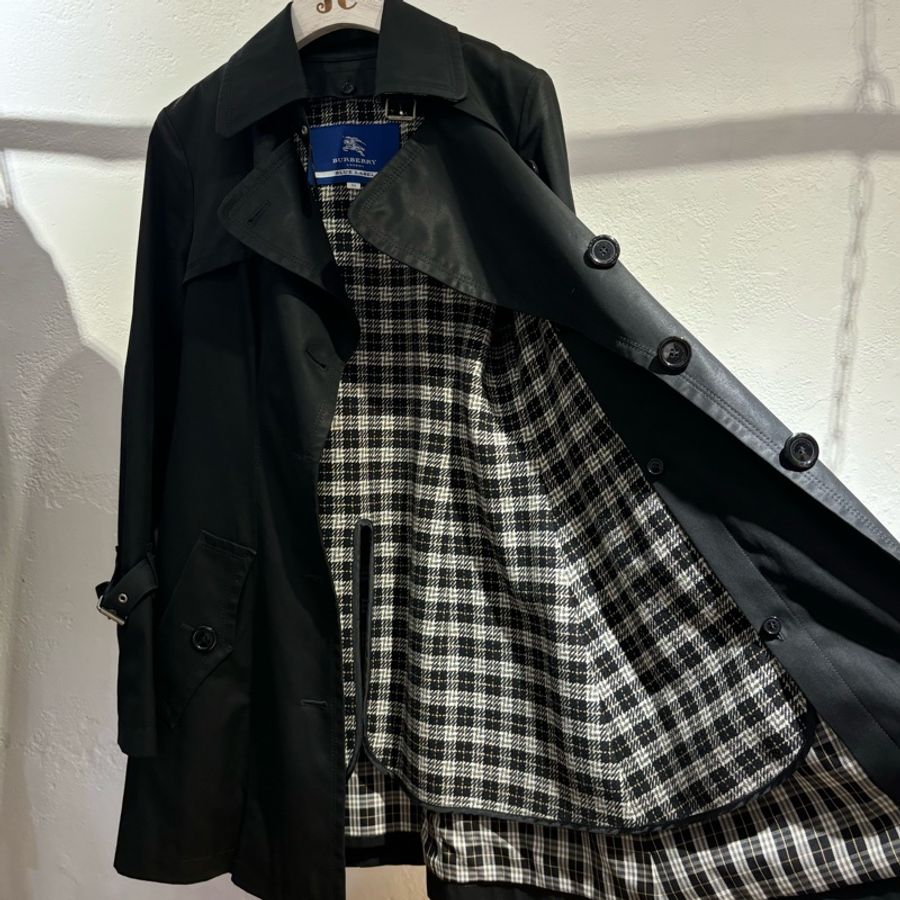 Burberry Blue Label藍標 黑色風衣(無腰帶)-3