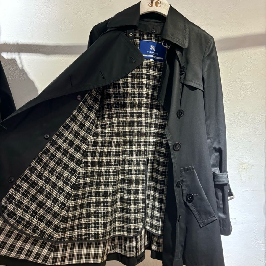 Burberry Blue Label藍標 黑色風衣(無腰帶)-4
