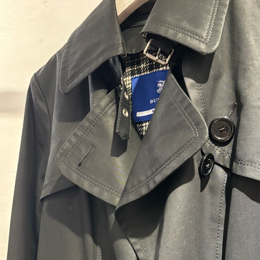 Burberry Blue Label藍標 黑色風衣(無腰帶)-9