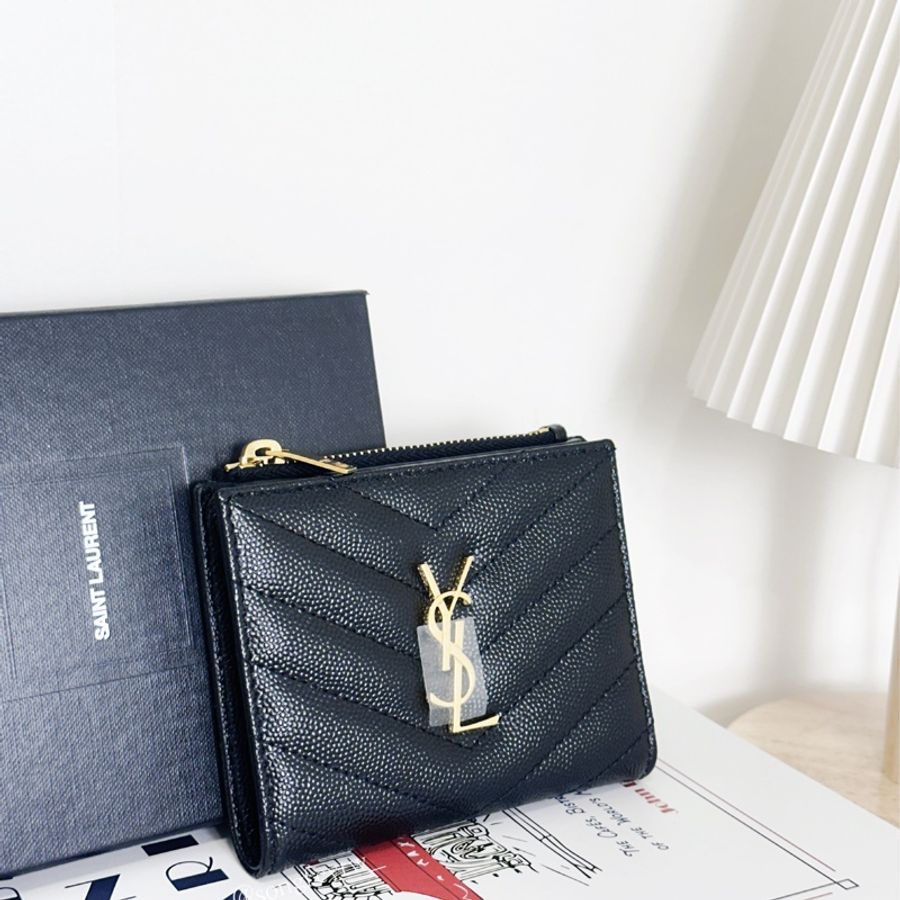 YSL 經典 魚子醬 對開兩折短夾-2