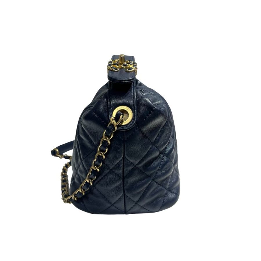 CHANEL CHAIN SHOULDER BAG NAVY GHW [A05338]-2