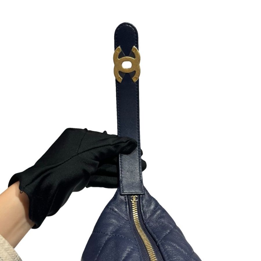 CHANEL CHAIN SHOULDER BAG NAVY GHW [A05338]-3