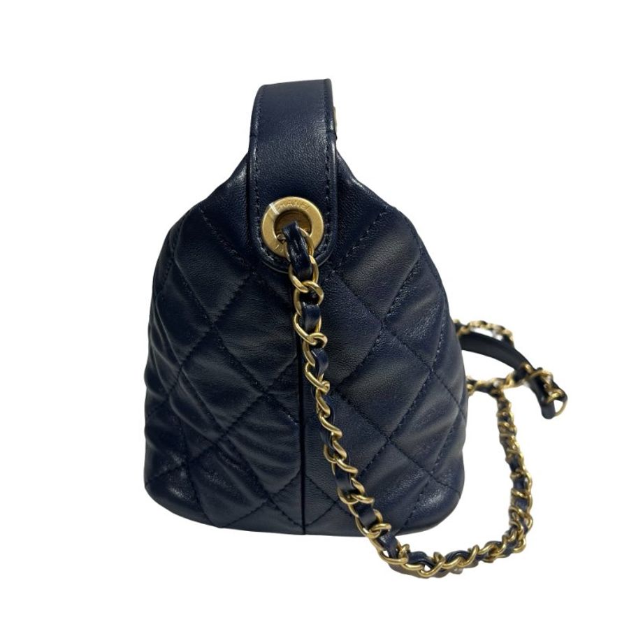 CHANEL CHAIN SHOULDER BAG NAVY GHW [A05338]-5