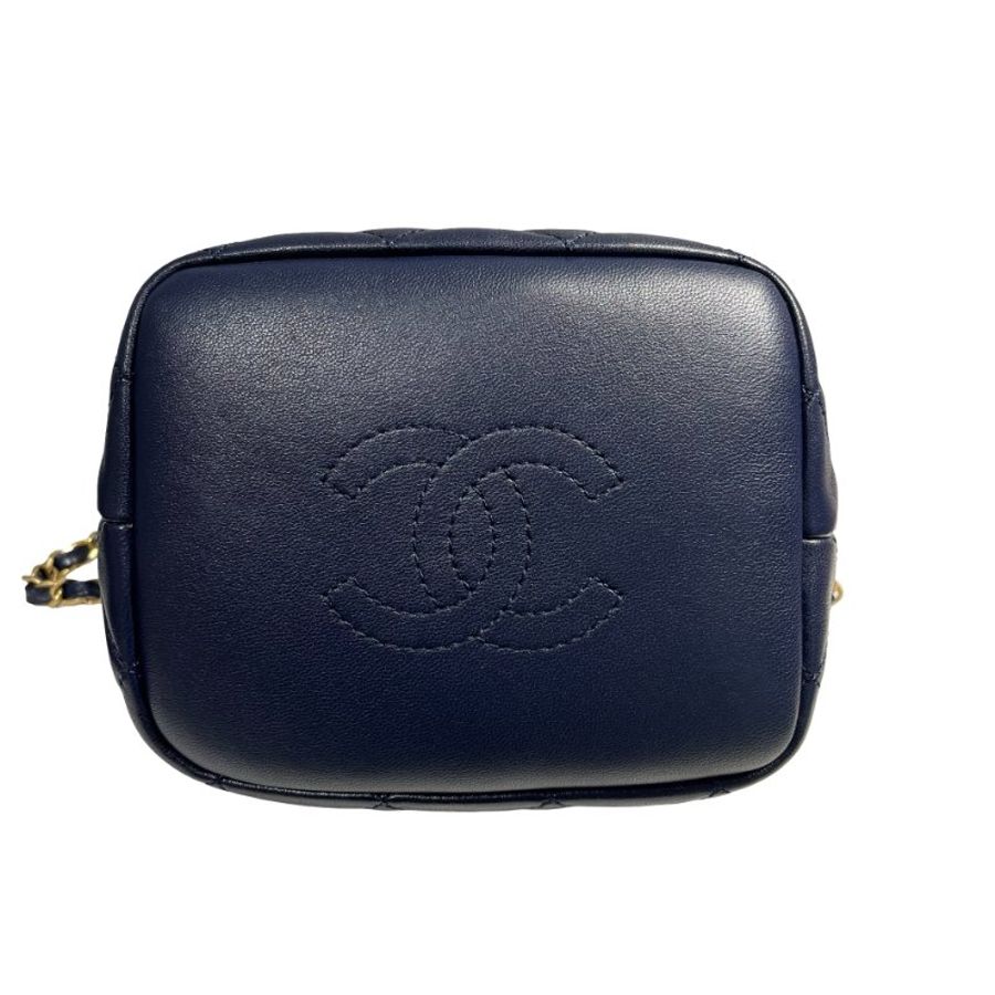 CHANEL CHAIN SHOULDER BAG NAVY GHW [A05338]-7