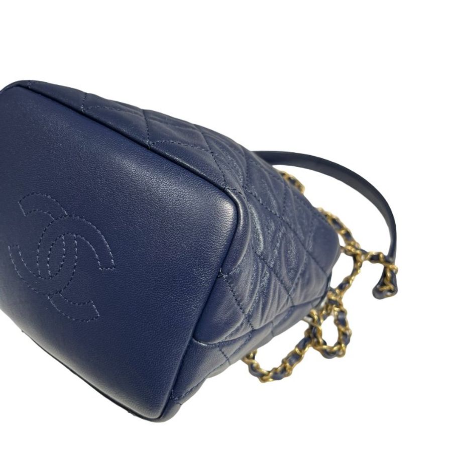 CHANEL CHAIN SHOULDER BAG NAVY GHW [A05338]-10