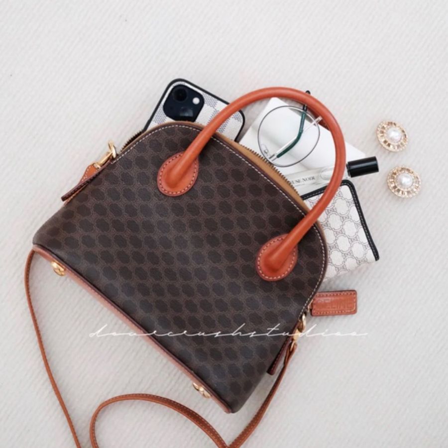 Celine 中古凱旋門老花貝殼包 斜挎包Alma BB-2