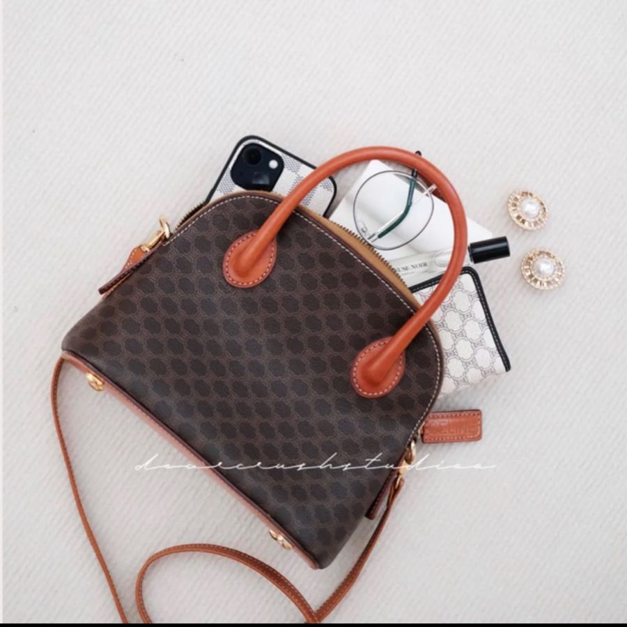 Celine 中古凱旋門老花貝殼包 斜挎包Alma BB-24