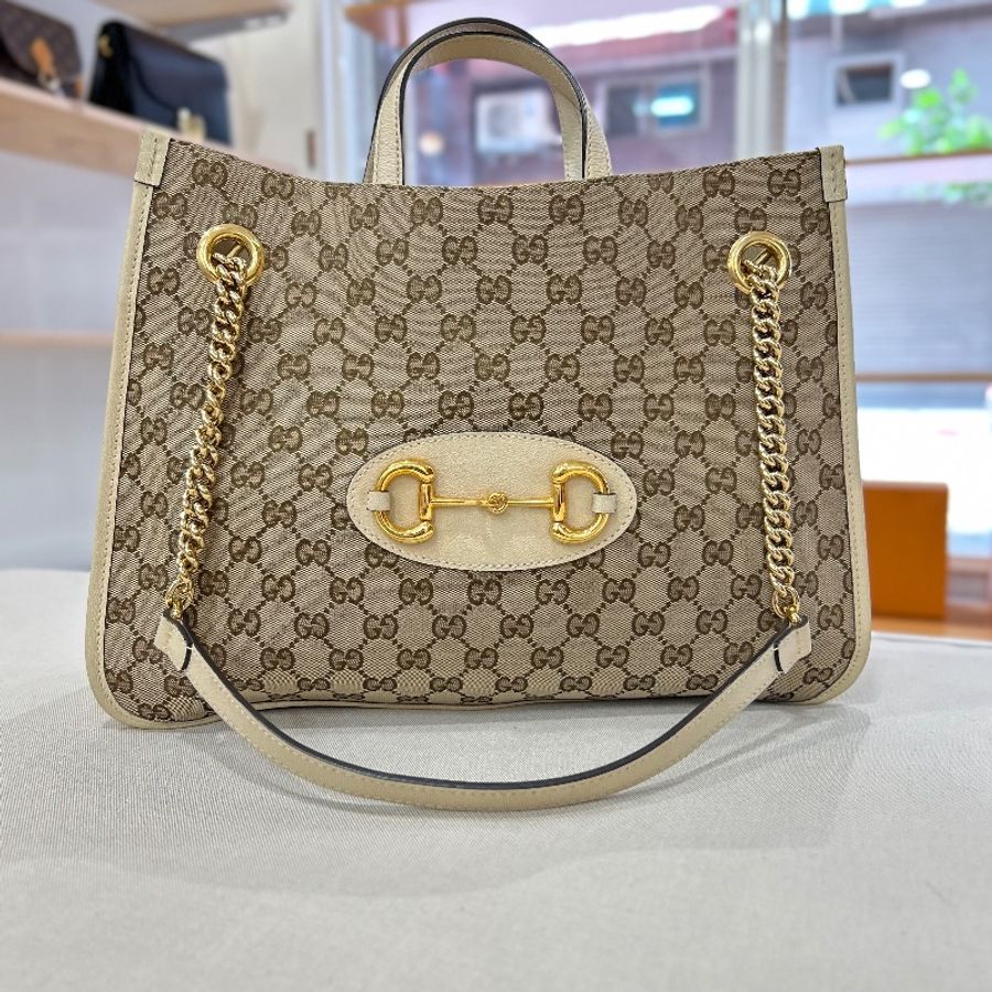 Gucci 馬銜 1955手提肩背托特包-7