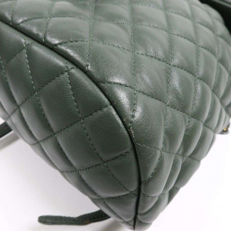 CHANEL 羊皮皮革Backpack金扣鏈帶背包-7