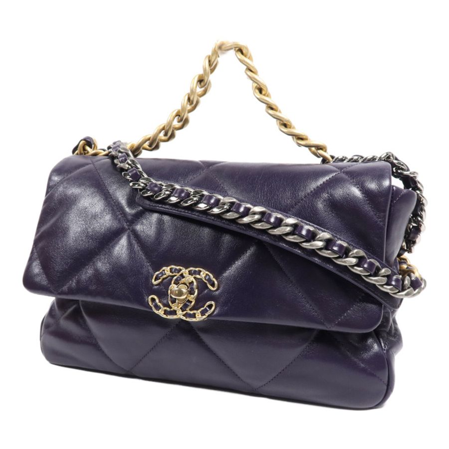 CHANEL 羊皮皮革Chanel 19鏈帶肩背袋-2