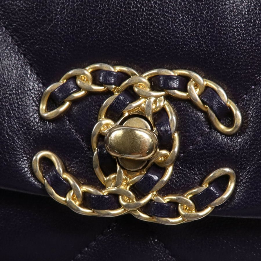 CHANEL 羊皮皮革Chanel 19鏈帶肩背袋-9