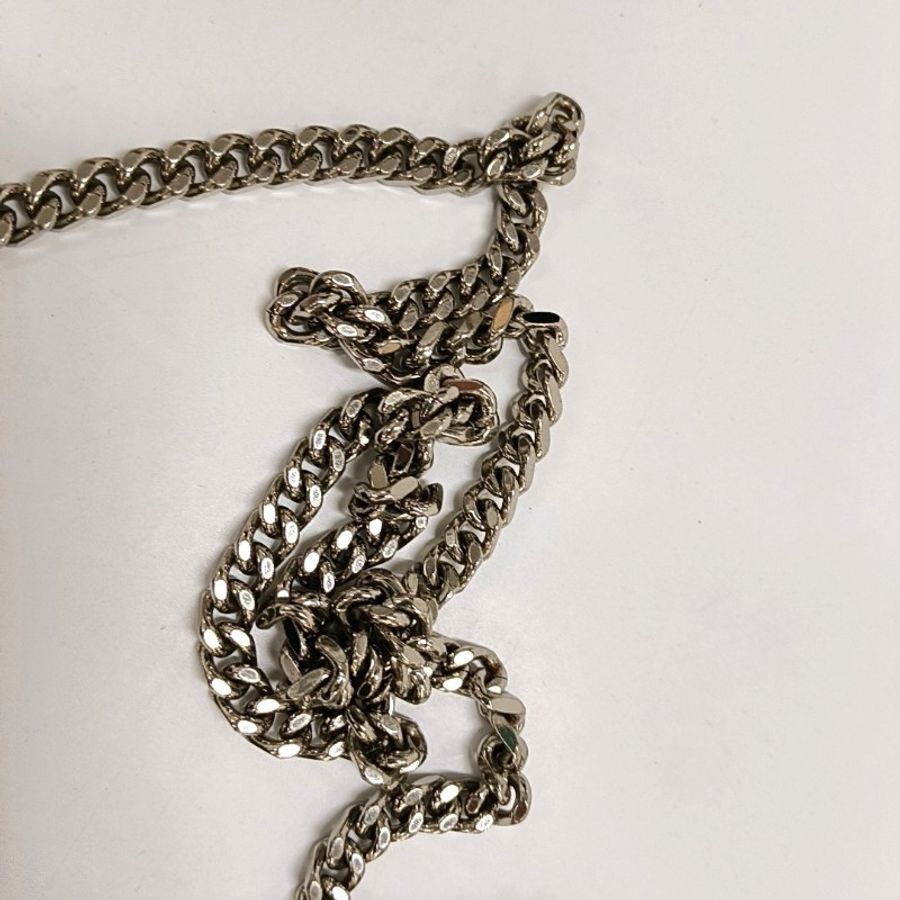 YSL KATE 中號 黑色牛皮流蘇鱷魚紋單肩包 銀色五金 9.8新-13