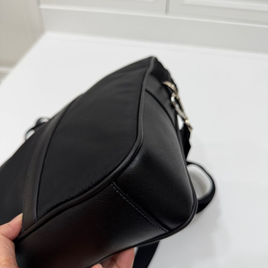 PRADA 黑色 尼龍 公事包 手提包 肩背包 側背包 斜背包 電腦包 文件包-17