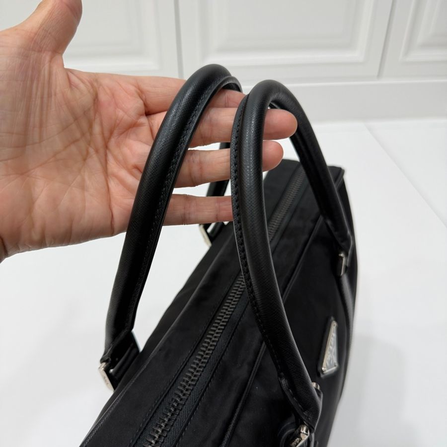 PRADA 黑色 尼龍 公事包 手提包 肩背包 側背包 斜背包 電腦包 文件包-22
