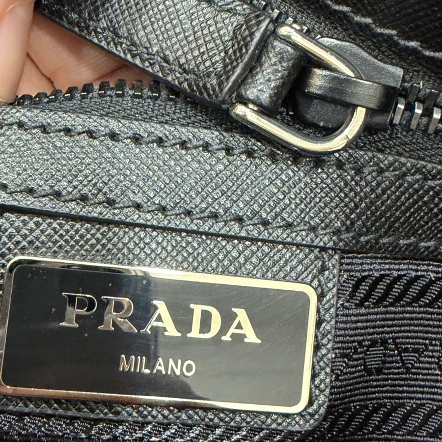 PRADA 黑色 尼龍 公事包 手提包 肩背包 側背包 斜背包 電腦包 文件包-45