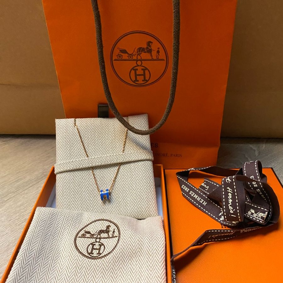 ✨Hermès Pop H mini 項鍊(藍金)✨-1