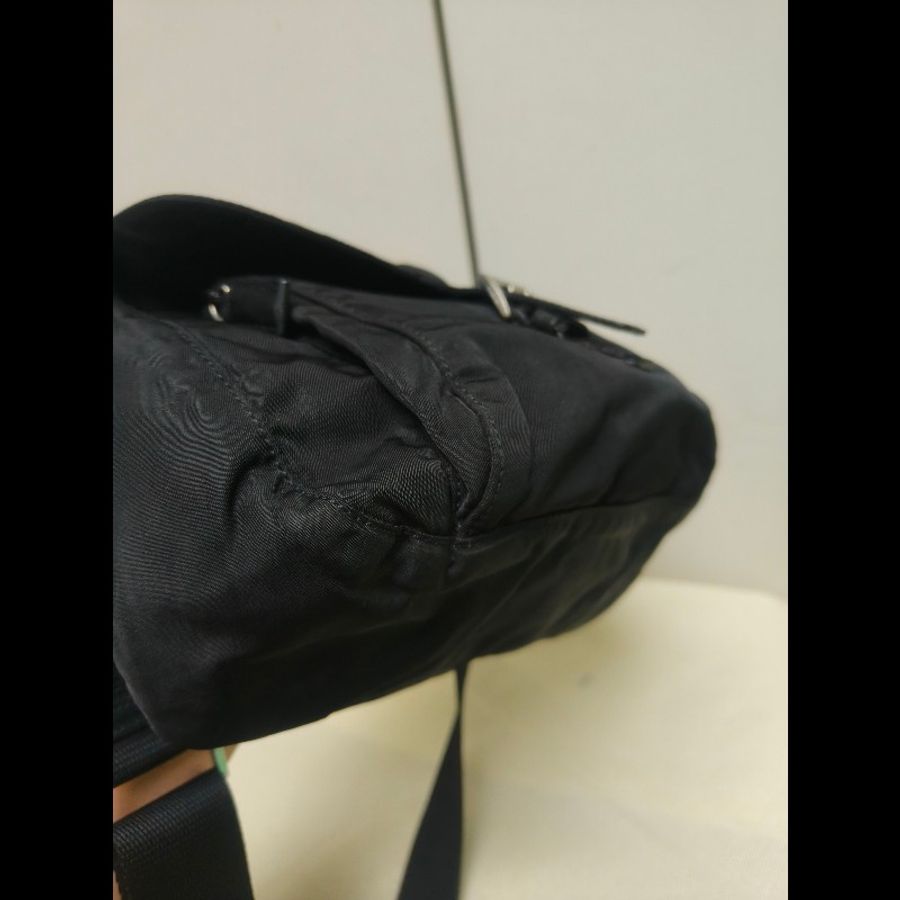 ‼️年中慶降價‼️創新低價只到6/21🎁(原16800)㊣✨PRADA✨普拉達 黑色 輕量 帆布 皮革 單釦 掀蓋式 郵差包 肩背包 斜背包 /二手包/二手精品/保證正品🌳二手樹屋🌳-11