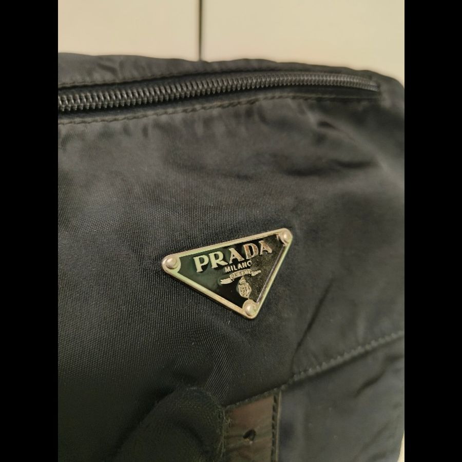 ‼️年中慶降價‼️創新低價只到6/21🎁(原16800)㊣✨PRADA✨普拉達 黑色 輕量 帆布 皮革 單釦 掀蓋式 郵差包 肩背包 斜背包 /二手包/二手精品/保證正品🌳二手樹屋🌳-12