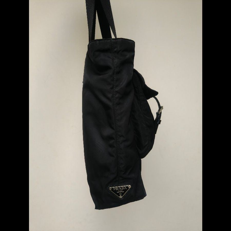 ㊣✨PRADA✨(附保卡)普拉達 黑色 輕量 帆布 皮革 雙口袋 托特包 文件包 通勤包/二手包/二手精品/保證正品🌳二手樹屋🌳-2