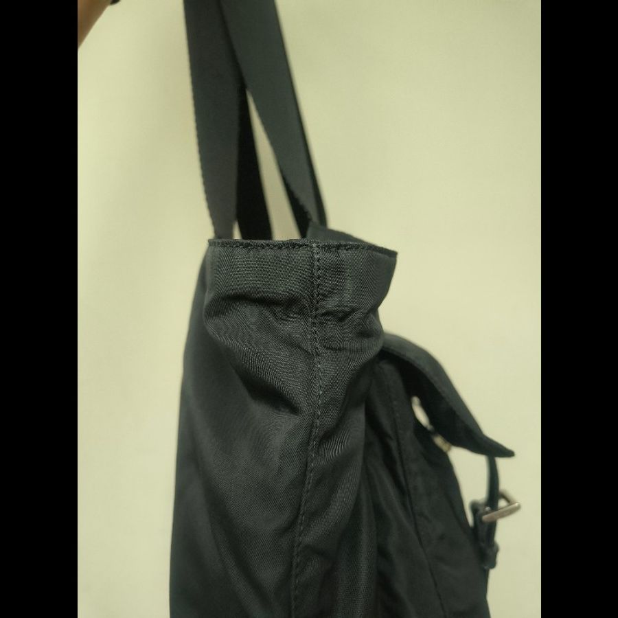 ㊣✨PRADA✨(附保卡)普拉達 黑色 輕量 帆布 皮革 雙口袋 托特包 文件包 通勤包/二手包/二手精品/保證正品🌳二手樹屋🌳-22
