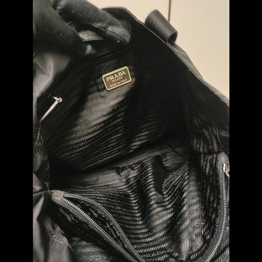 ㊣✨PRADA✨(附保卡)普拉達 黑色 輕量 帆布 皮革 雙口袋 托特包 文件包 通勤包/二手包/二手精品/保證正品🌳二手樹屋🌳-41