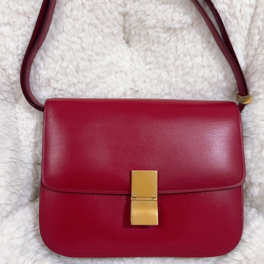 二手 Celine Teen Classic 豆腐包 郵差包 斜背包 中號-0