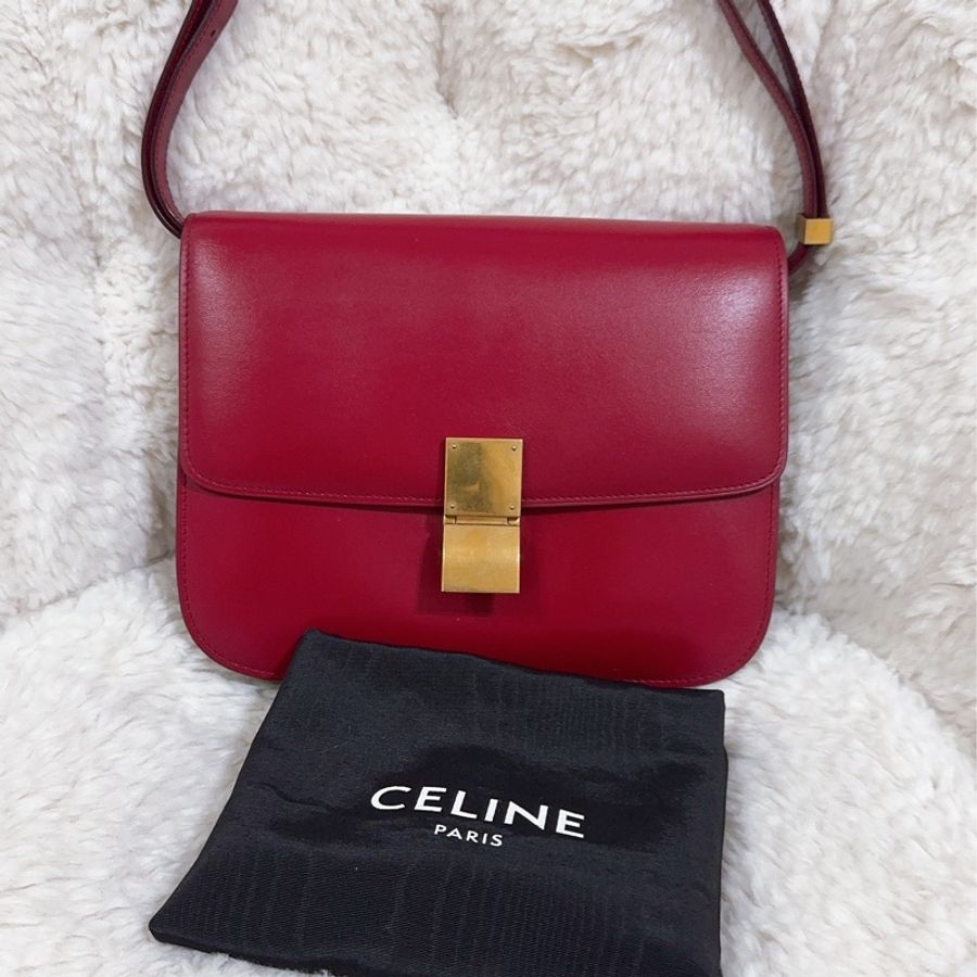 二手 Celine Teen Classic 豆腐包 郵差包 斜背包 中號-40