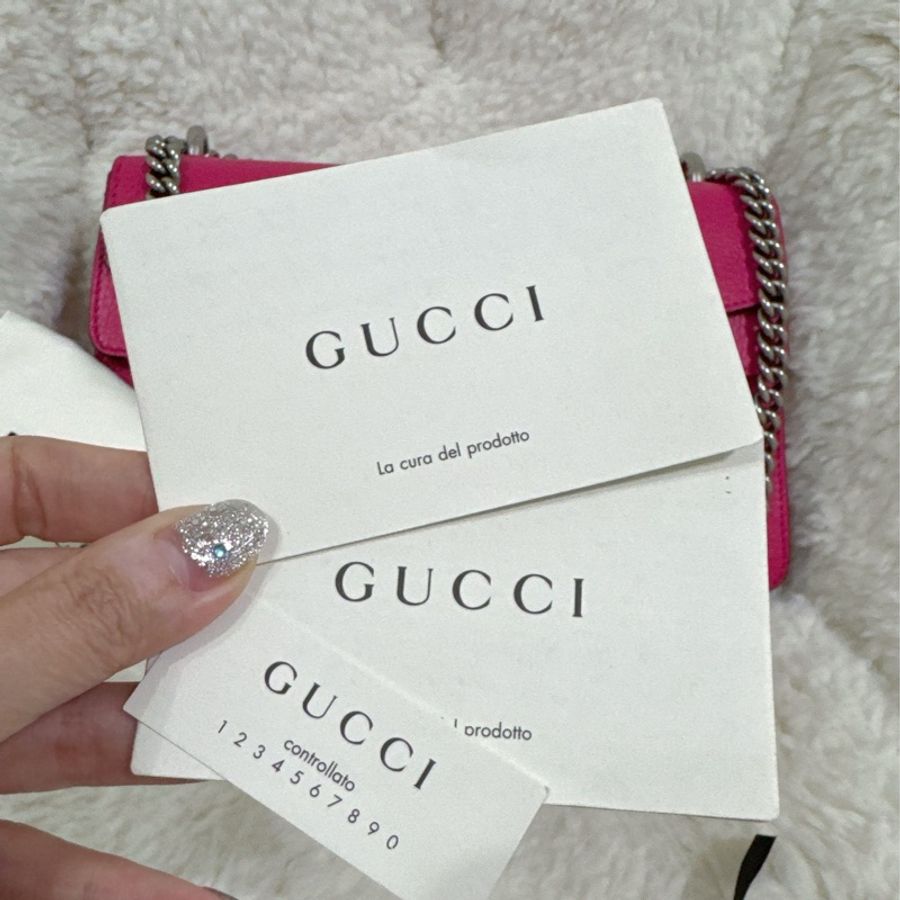 二手Gucci 桃紅酒神包（中號）-11