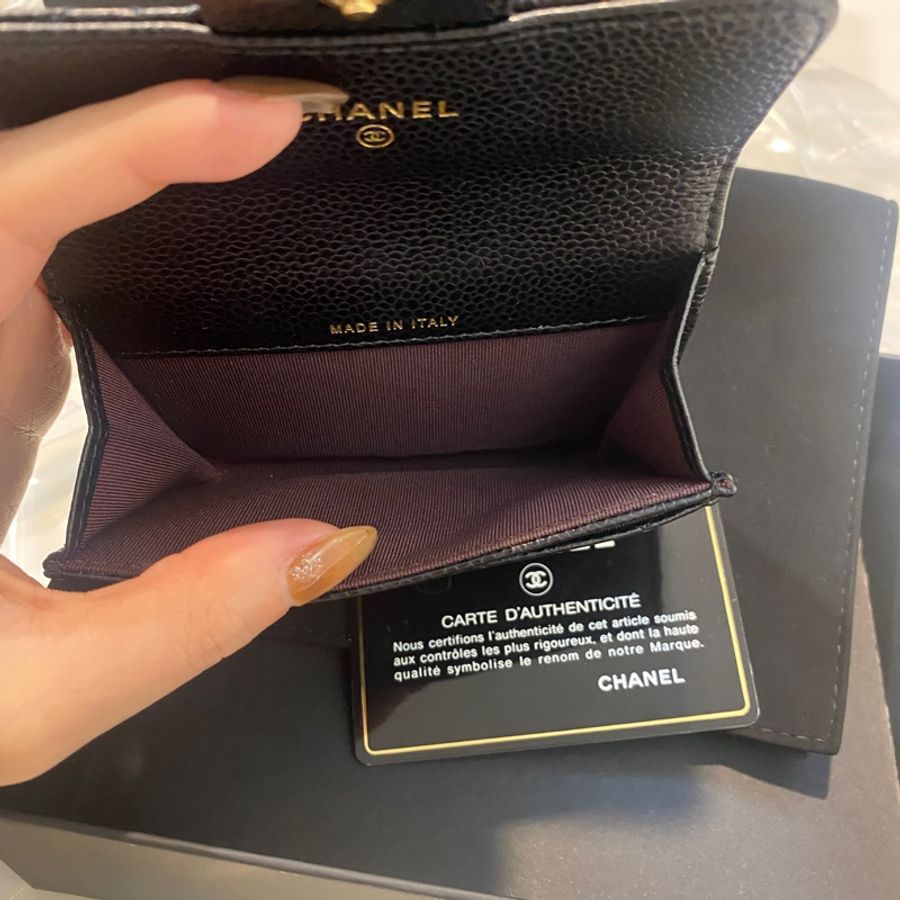 Chanel 香奈兒 黑金經典單層卡夾包｜義大利製｜ 專櫃購入-11