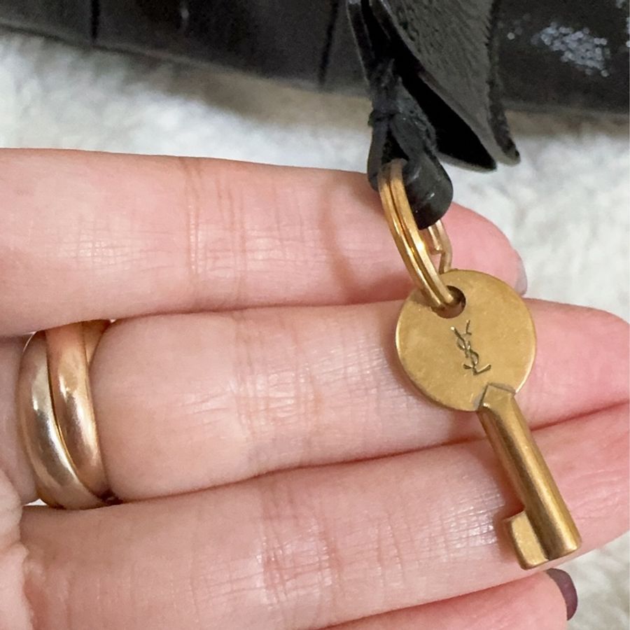 二手YSL 聖羅蘭手提肩背包(小款鎖頭🔒包)-9