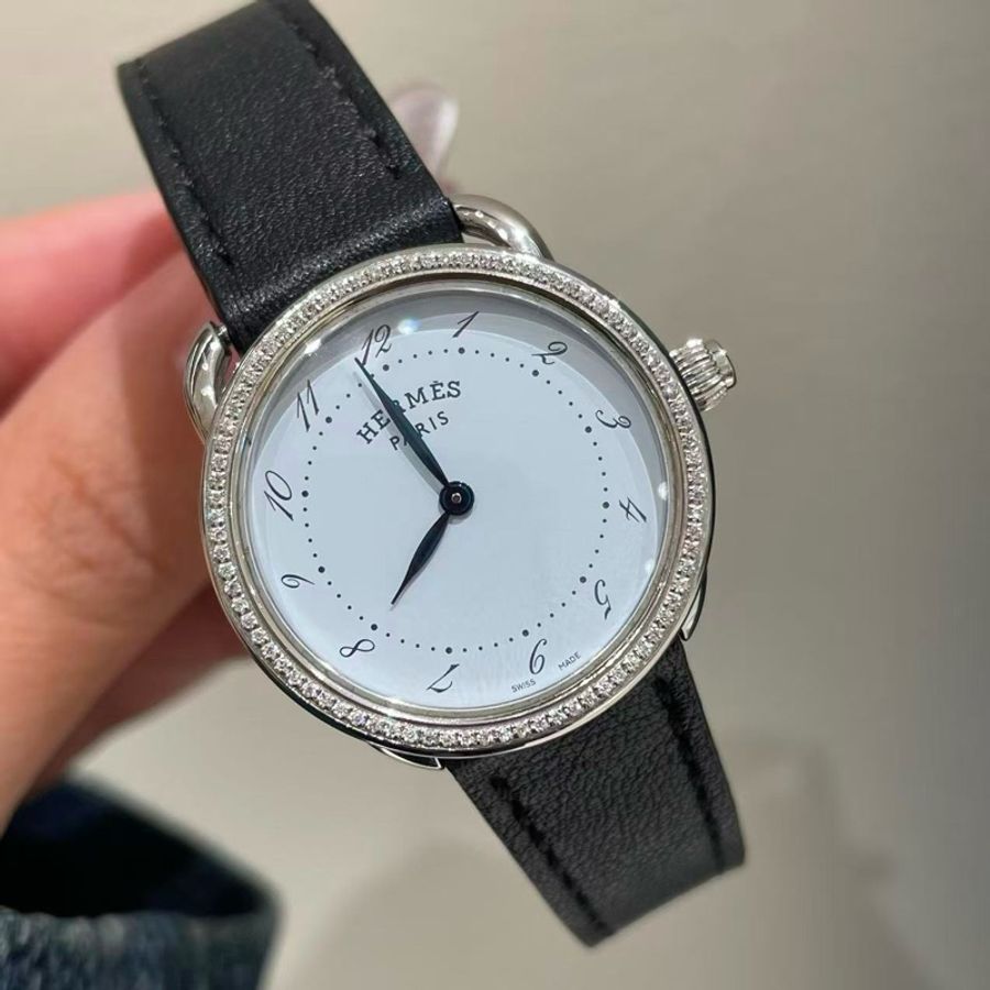 爱马仕ARCEAU AR5.210 精鋼原鑽28mm石英女表-1