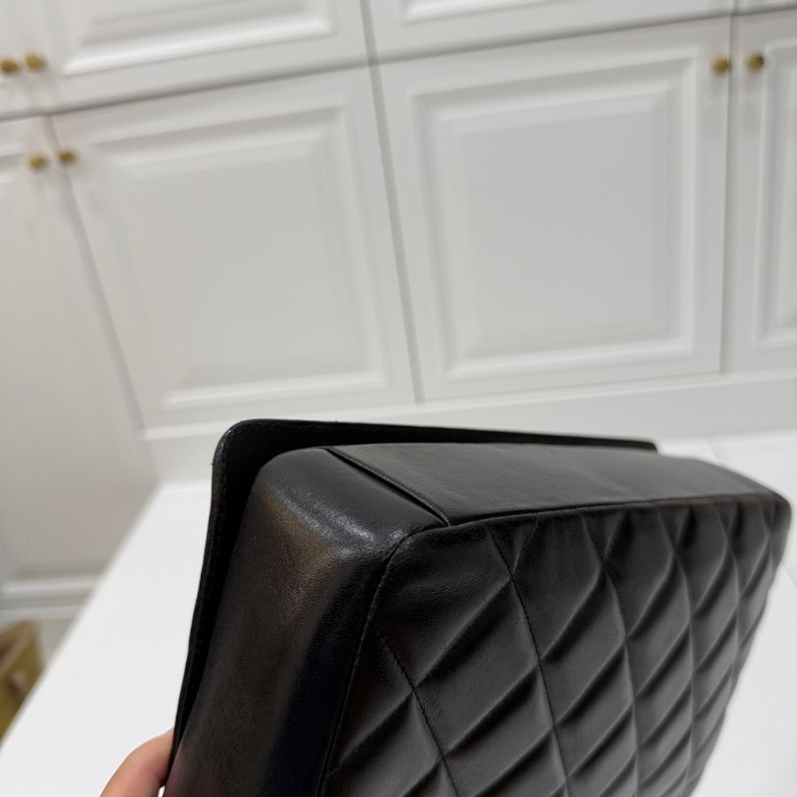 Chanel Diamond cf 黑色 大logo 斜背包 肩背包 側背包 鏈條包-14