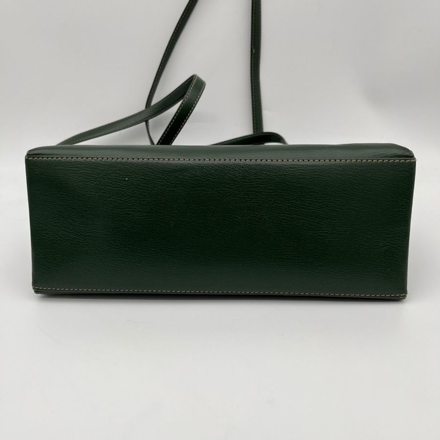 「JL精品代購」Loewe綠藍拼色蛇骨單肩公文包-7