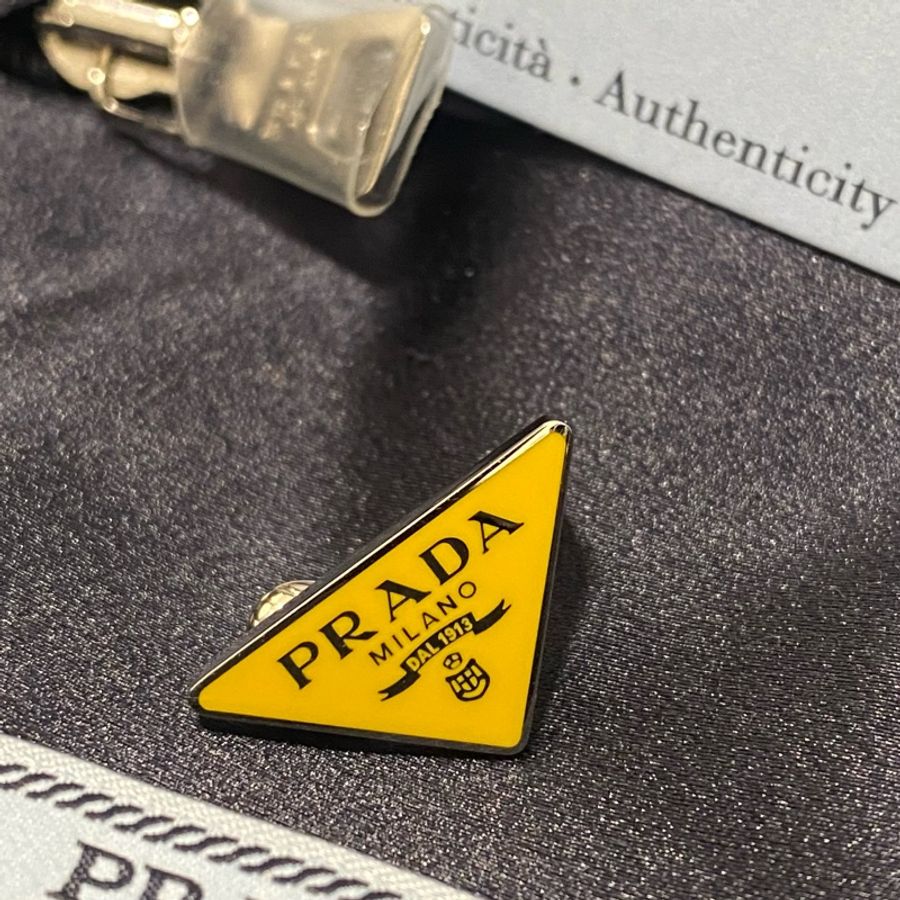 Prada 925純銀 亮黃色 左耳 耳夾 2cm-0