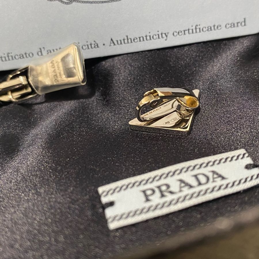 Prada 925純銀 亮黃色 左耳 耳夾 2cm-3
