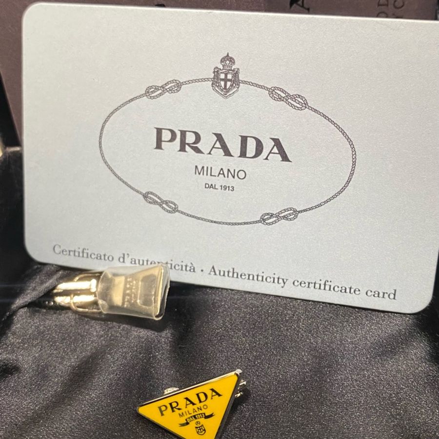Prada 925純銀 亮黃色 左耳 耳夾 2cm-4
