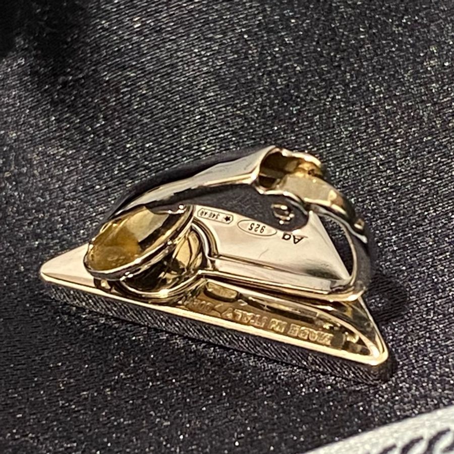 Prada 925純銀 亮黃色 左耳 耳夾 2cm-9