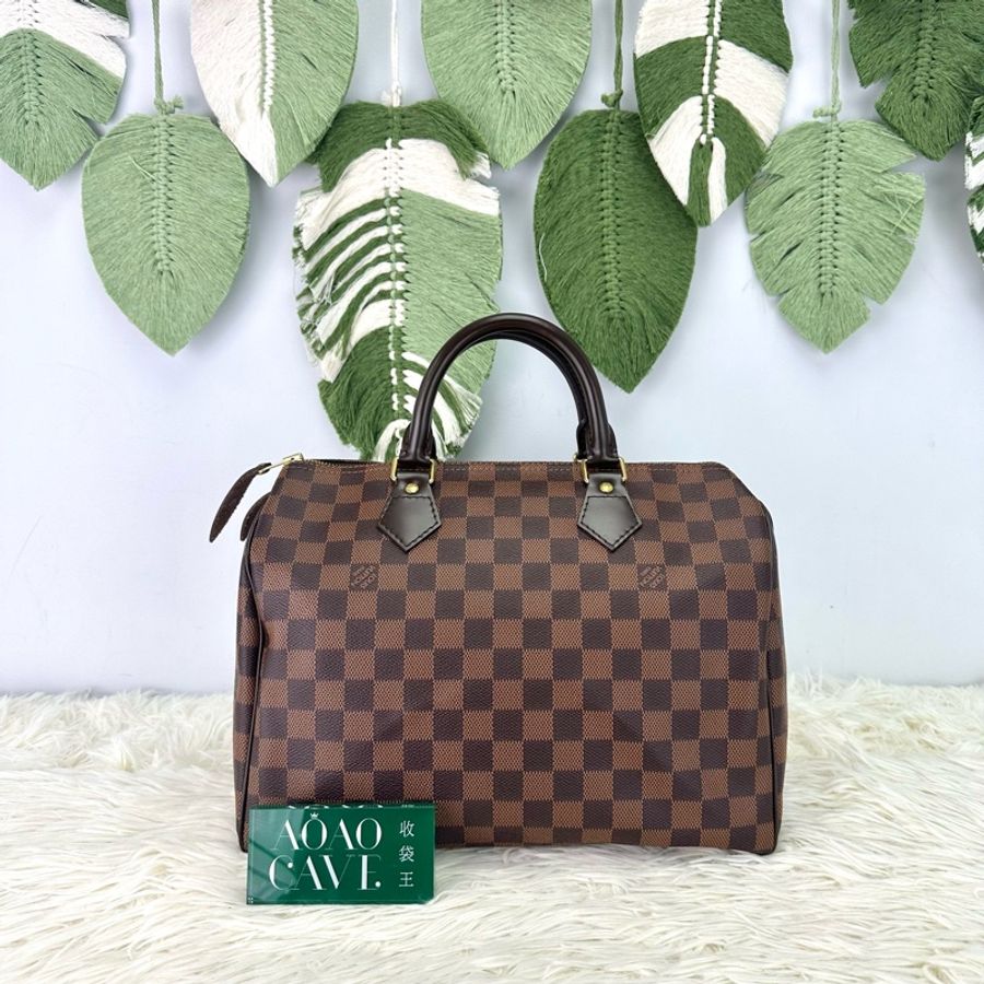 LV Speedy 30 啡色棋盤格 手提包-4