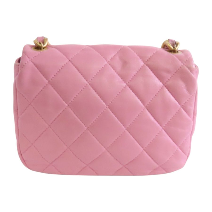 CHANEL 羊皮皮革Chain Shoulder金扣鏈帶肩背袋-1